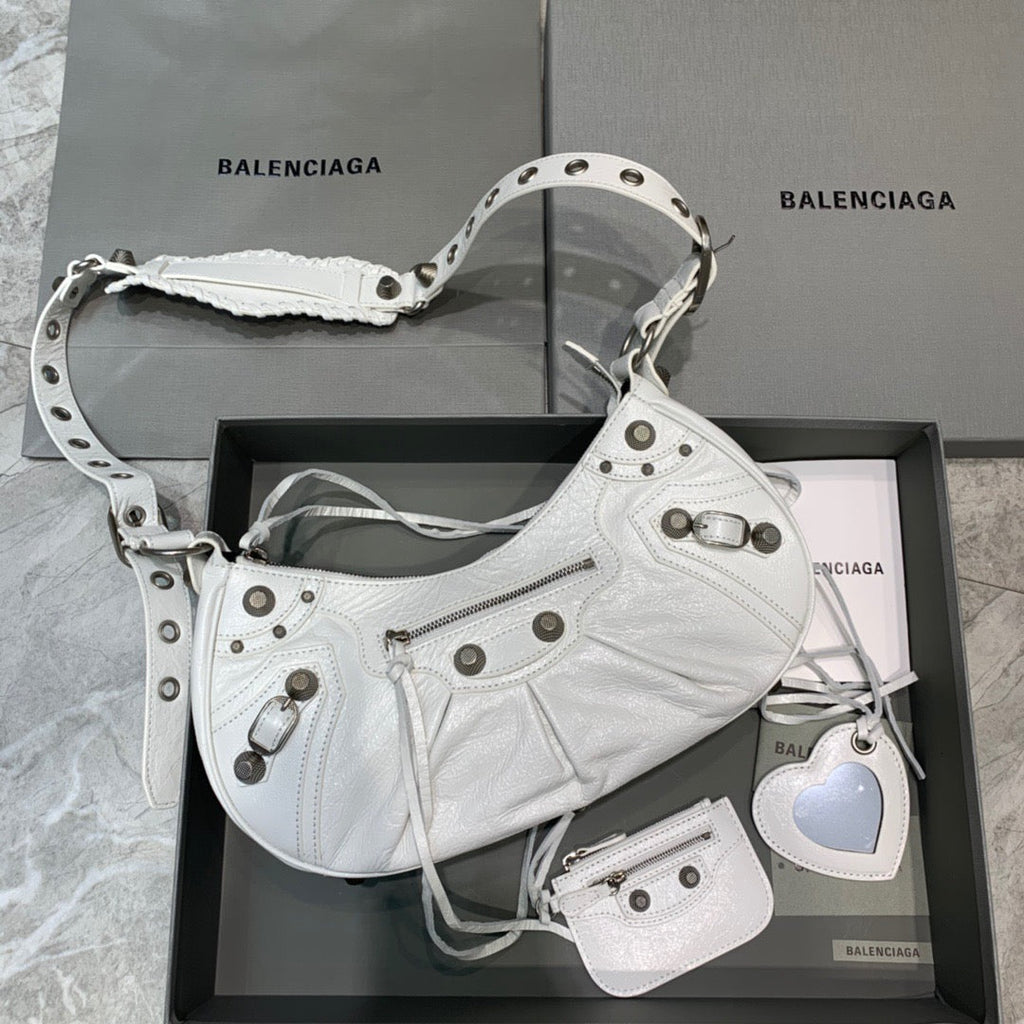 BLN-Ciaga Le Cagole XS Shoulder Bag In White, For Women,  Bags 13in/33LO