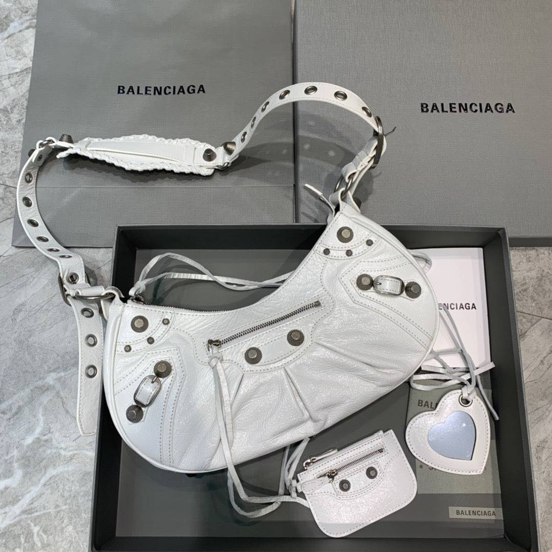 BLN-Ciaga Le Cagole XS Shoulder Bag In White, For Women,  Bags 13in/33LO