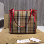 B-Berry - BB  The Small Canter Horseferry Check Tote Red For Women, Women’s Bags 11.6in/29.5LO