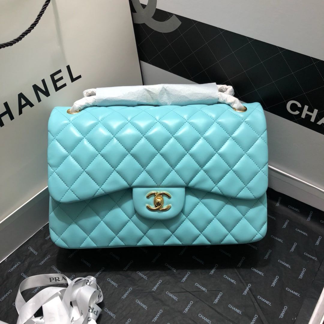 CHL - Large Classic Handbag Gold Hardware Blue For Women Handbags, Shoulder Bags 11.8in/30LO