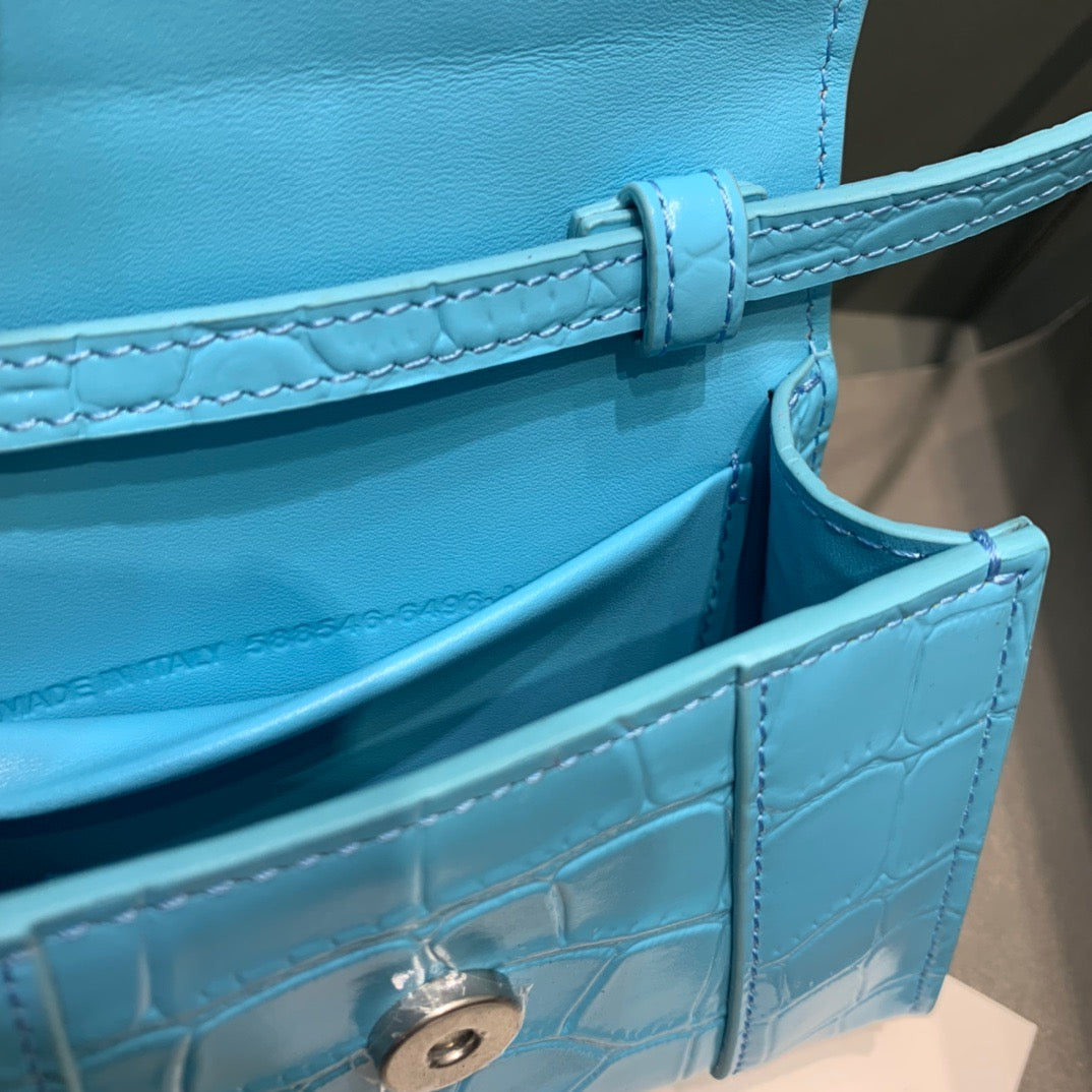 BLN-Ciaga Hourglass Mini Handbag In Blue, For Women,  Bags 4.7in/12LO