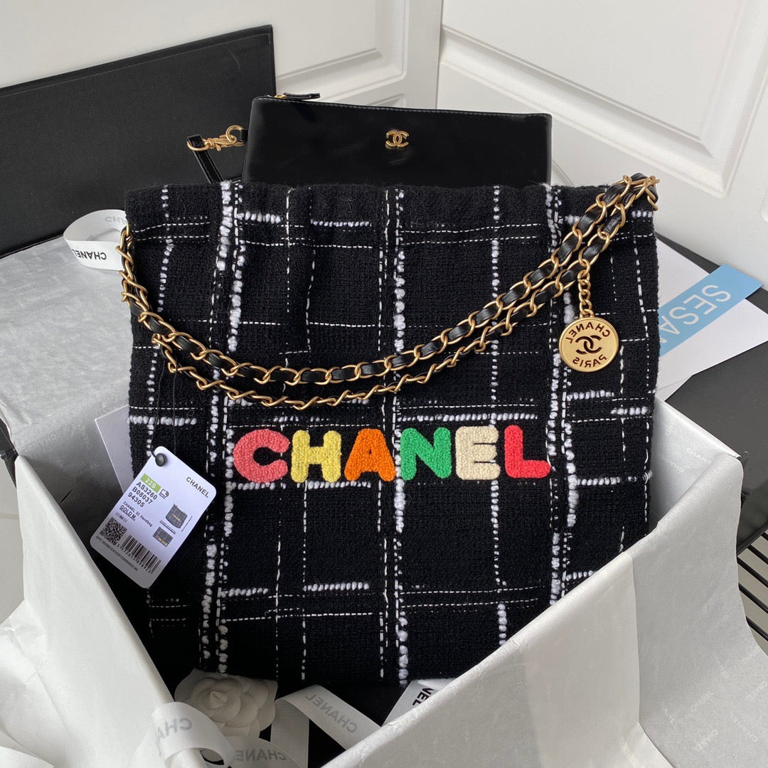CHL -  22 Handbag Gold Hardware Black For Women Handbags, Shoulder Bags 14.2in/36LO AS3262