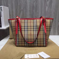 B-Berry - BB  The Small Canter Horseferry Check Tote Red For Women, Women’s Bags 11.6in/29.5LO