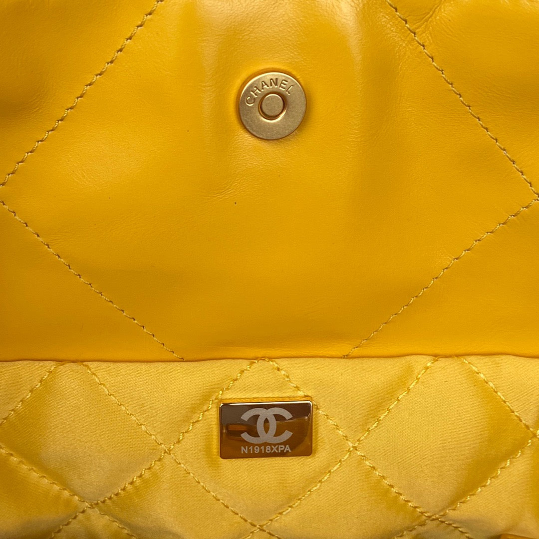 CHL -  22 Handbag Gold Hardware Shiny Yellow For Women Handbags, Shoulder Bags 16.5in/38LO AS3261