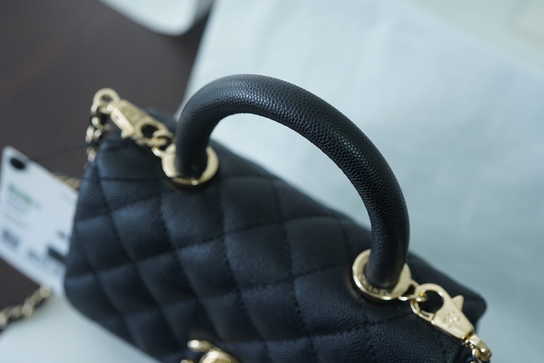 CHL -  Classic Mini Flapbag Top Handle Black For Women 7.5in/19LO
