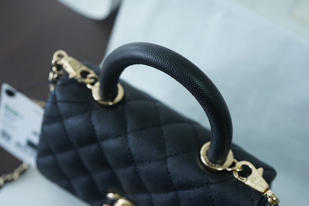 CHL -  Classic Mini Flapbag Top Handle Black For Women 7.5in/19LO