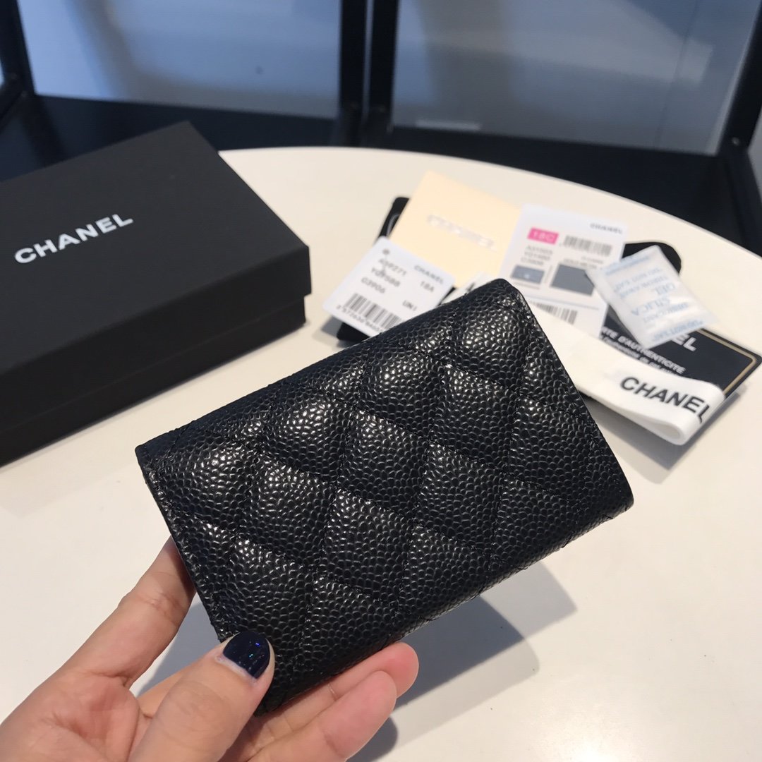 CHL -  Classic Card Holder SilLusso Official - Hardware Black For Women Wallet 4.5in/11.5LO