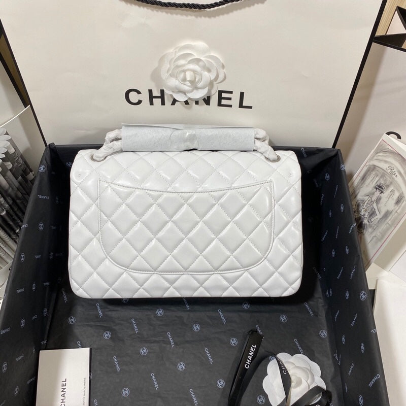 CHL - Large Classic Handbag SilLusso Official - Hardware White For Women Handbags, Shoulder Bags 11.8in/30LO