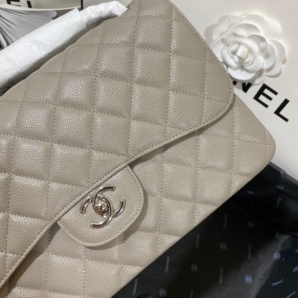 CHL - Large Classic Handbag SilLusso Official - Hardware Grey For Women Handbags, Shoulder Bags 11.8in/30LO