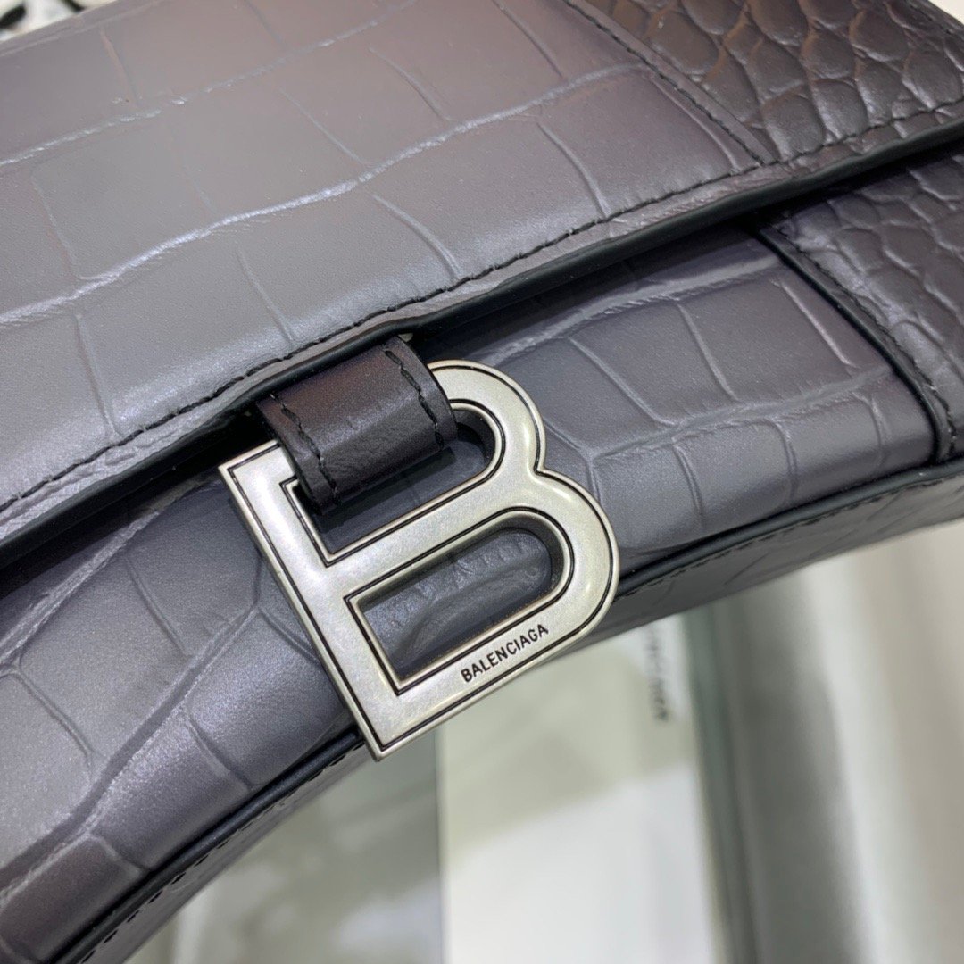 BLN-Ciaga Hourglass Small Handbag In Dark Grey, For Women,  Bags 9in/23LO 5935462107U1309