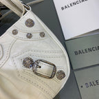 BLN-Ciaga Le Cagole Mini Bag With Chain In White, For Women,  Bags 8.2in/21LO 69581423EBY9016