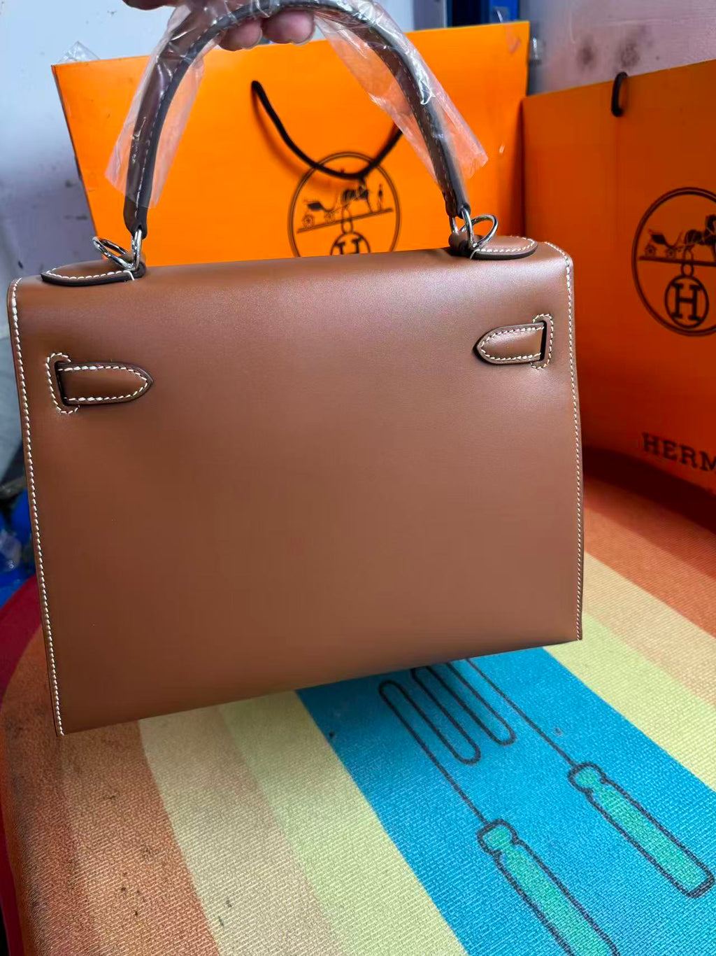 HM Birkin 25cm Brown Calfskin Sliver Hardware