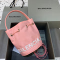 BLN-Ciaga Le Cagole Medium Bucket Bag In Light Pink, For Women,  Bags 11.8in/30LO