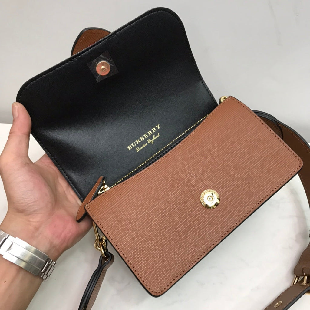 B-Berry - BB  Small Bridle House Check And Buckle Crossbody Brown For Women, Bags 7.8in/20LO