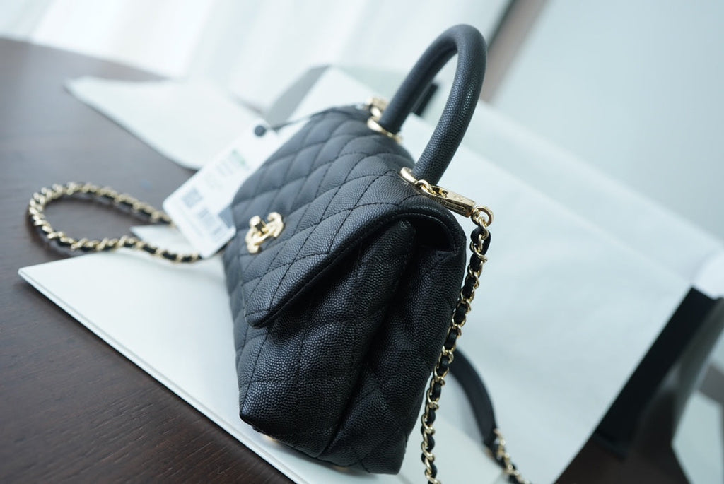 CHL -  Classic Mini Flapbag Top Handle Black For Women 7.5in/19LO