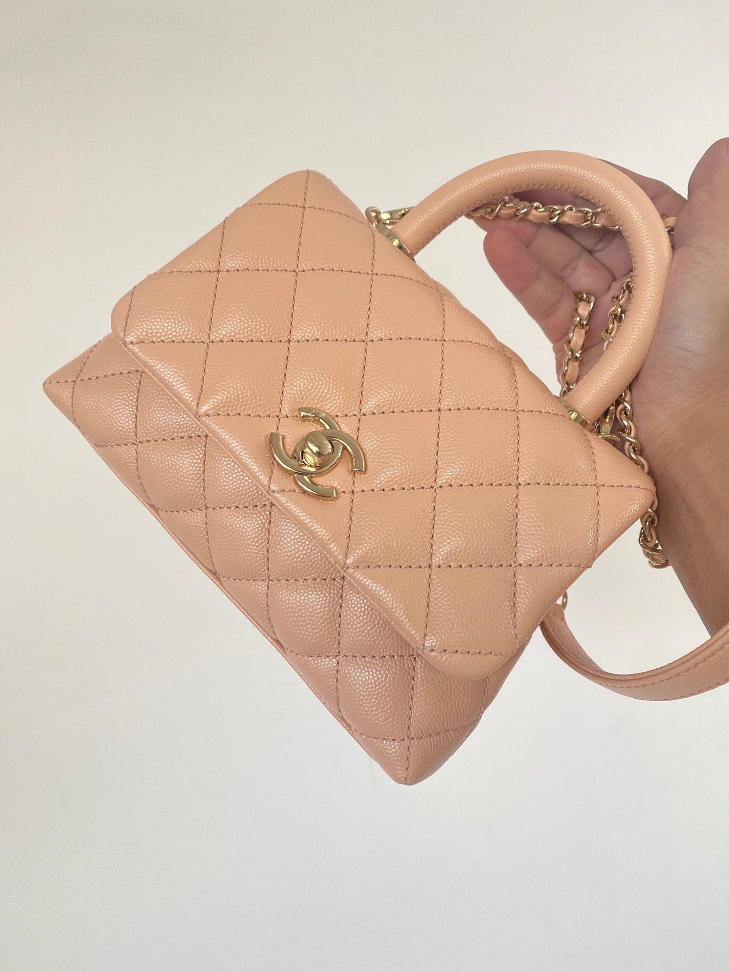 CHL - Mini Flap Bag Top Handle Light Brown For Women 7.5in/19LO