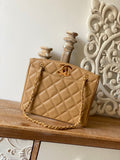 CHL -  Beige Medium Quilted Caviar Tote Bag For Women 28LO/11in