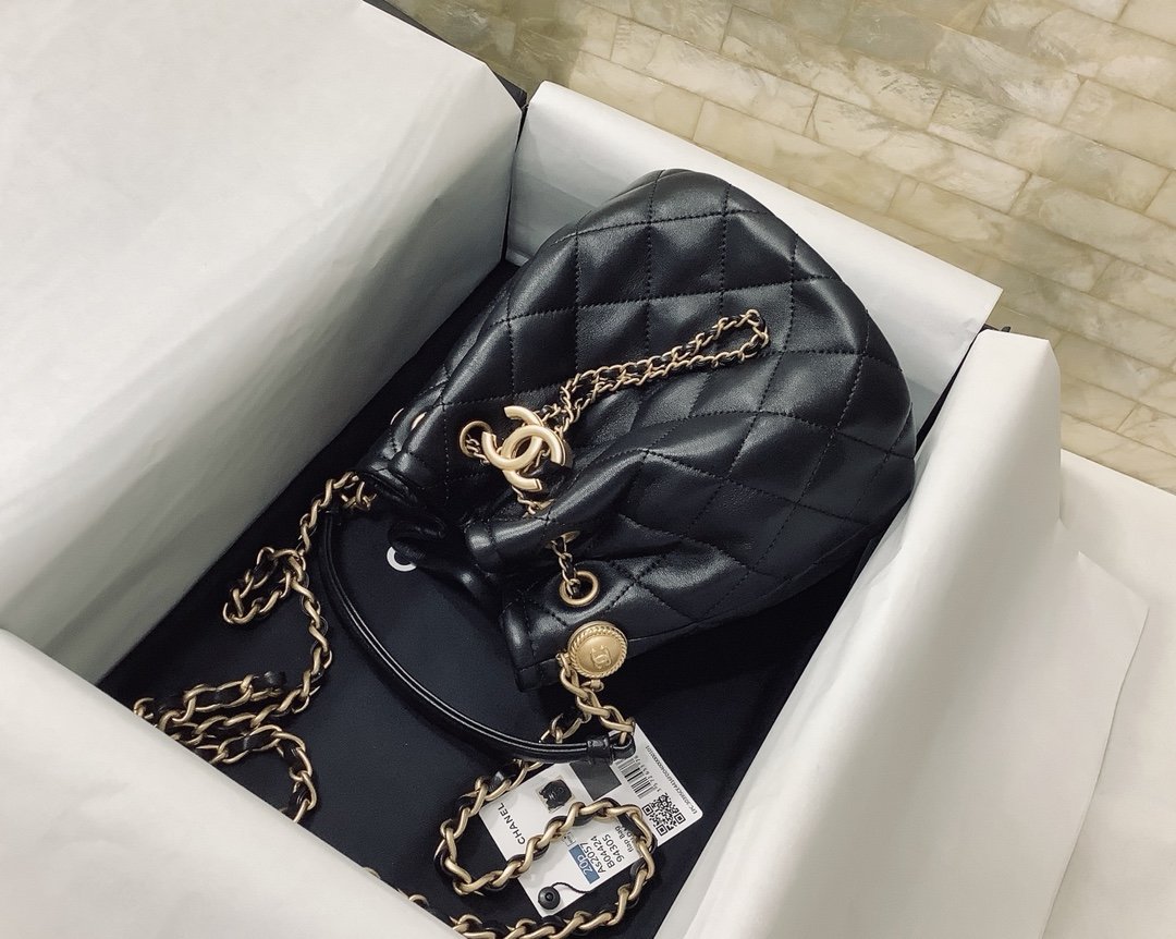CHL -  Classic Bucket Bag Gold Toned Hardware Black For Women 7.8in/20LO