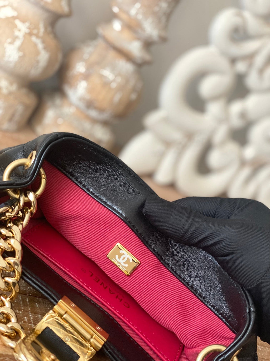 CHL - Small Hobo Bag Gold Hardware Black For Women Handbags, Shoulder Bags 7.5in/19LO