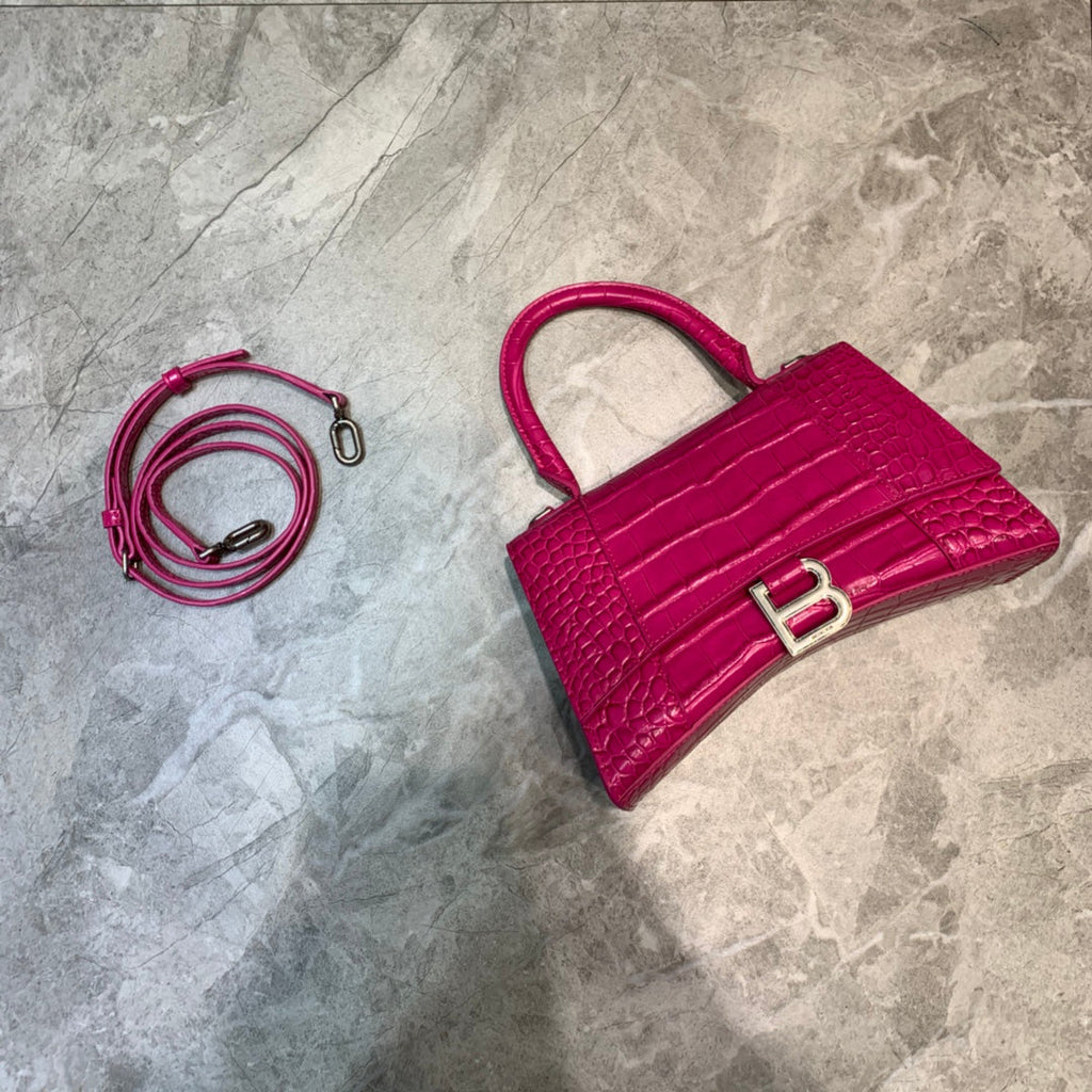 BLN-Ciaga Hourglass Small Handbag In Dark Pink, For Women,  Bags 9in/23LO