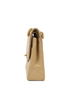 CHNL -   Two Toned Beige Flap Bag.