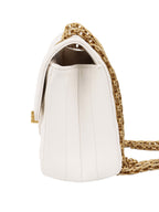 CHNL -  Small White Chevron 2.55 Bag.