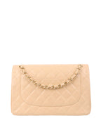CHNL -  Beige Jumbo Classic Flap.