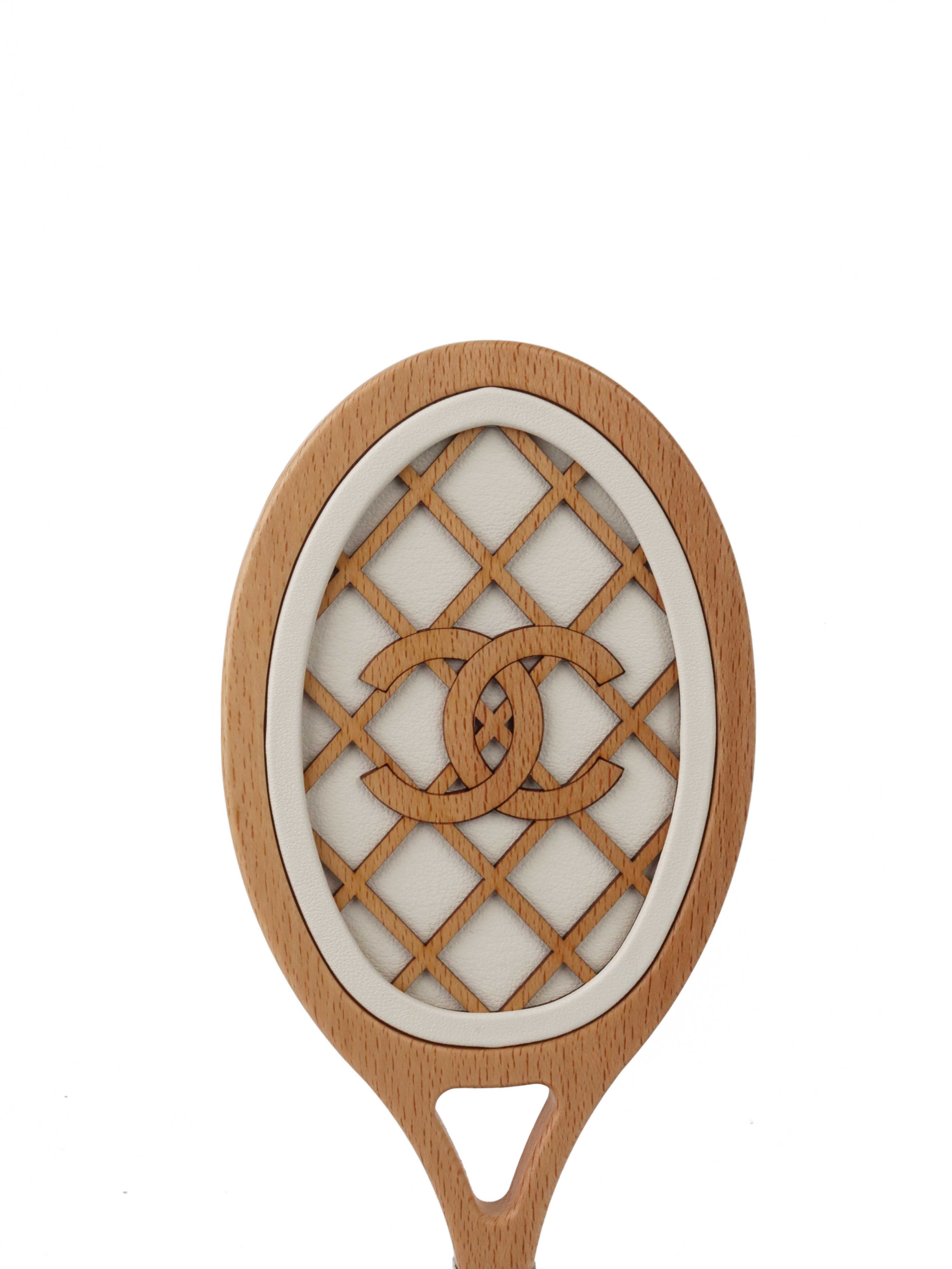CHNL -  23C Pink Quilted Tennis Racquet Mirror Collectors Piece *