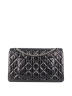 CHNL -  Black Limited Edition Striped Medium 2.55 Bag.