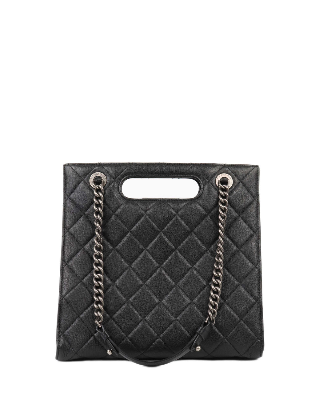 CHNL -  Black Caviar Quilted Leather Shopping Tote.