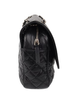 CHNL -  Black Wrinkled Quilted Flap Bag