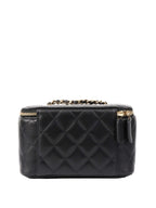 CHNL -  Black Lambskin Vanity Bag.