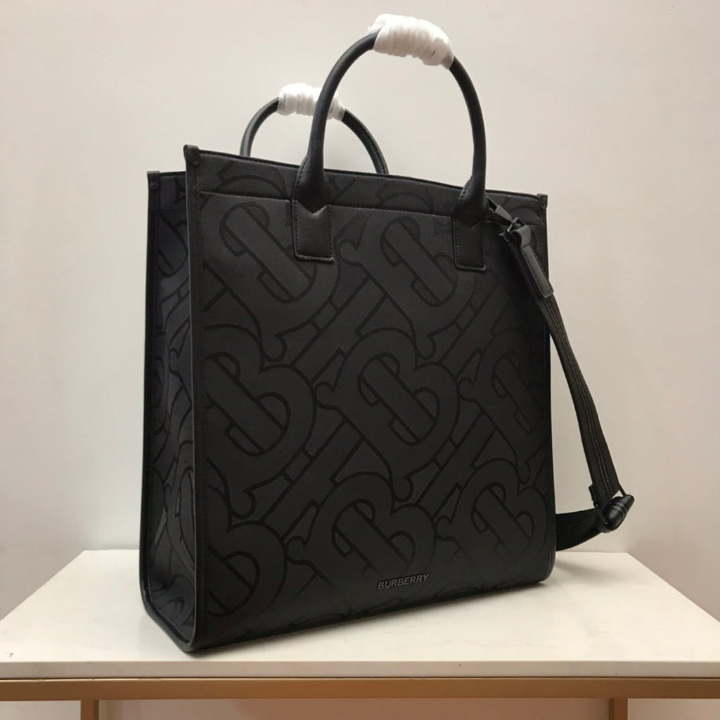 B-Berry - BB  Monogram Recycled Polyester Jacquard Tote Black For Women, Bags 14.8in/37.5LO