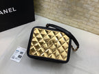 CHL - Vanity Case Black With Gold Metal For Women Handbags, Shoulder And Crossbody Bags 7.2in/19LO AS2900