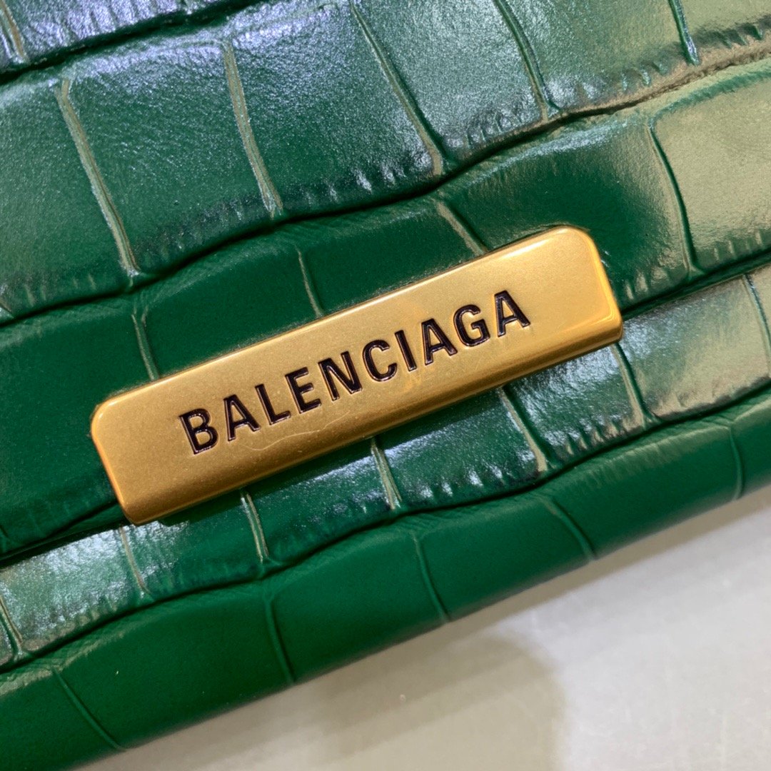BLN-Ciaga Triplet Small Bag Crocodile Embossed Green, For Women,  Bags 8.3in/21LO