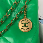 CHL -  22 Handbag Gold Hardware Shiny Green For Women Handbags, Shoulder Bags 16.5in/38LO AS3261