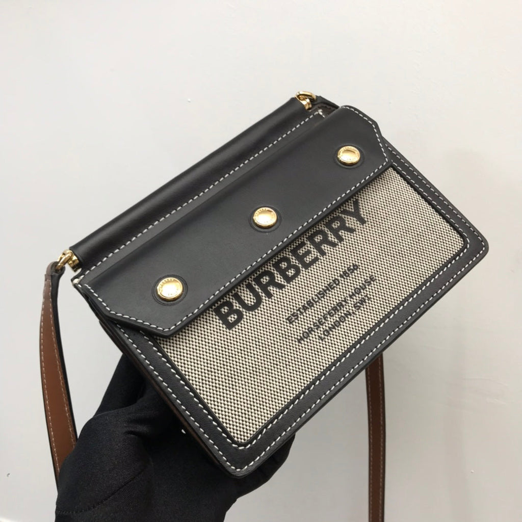 B-Berry - BB  Mini Horseferry Print Title Bag With Pocket Detail Black For Women, Bags 7.5in/19LO 80428521