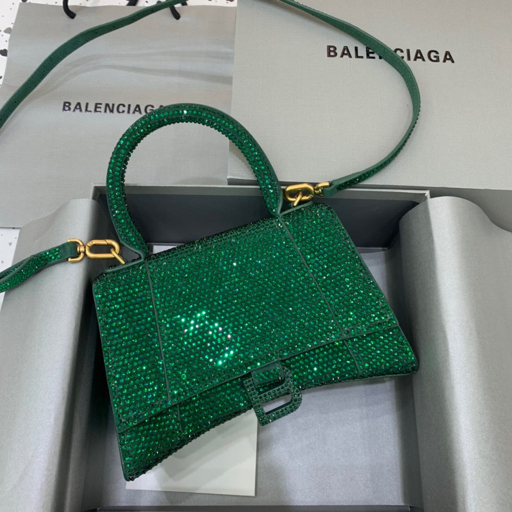 BLN-Ciaga Hourglass Small Handbag In Green, For Women,  Bags 9in/23LO