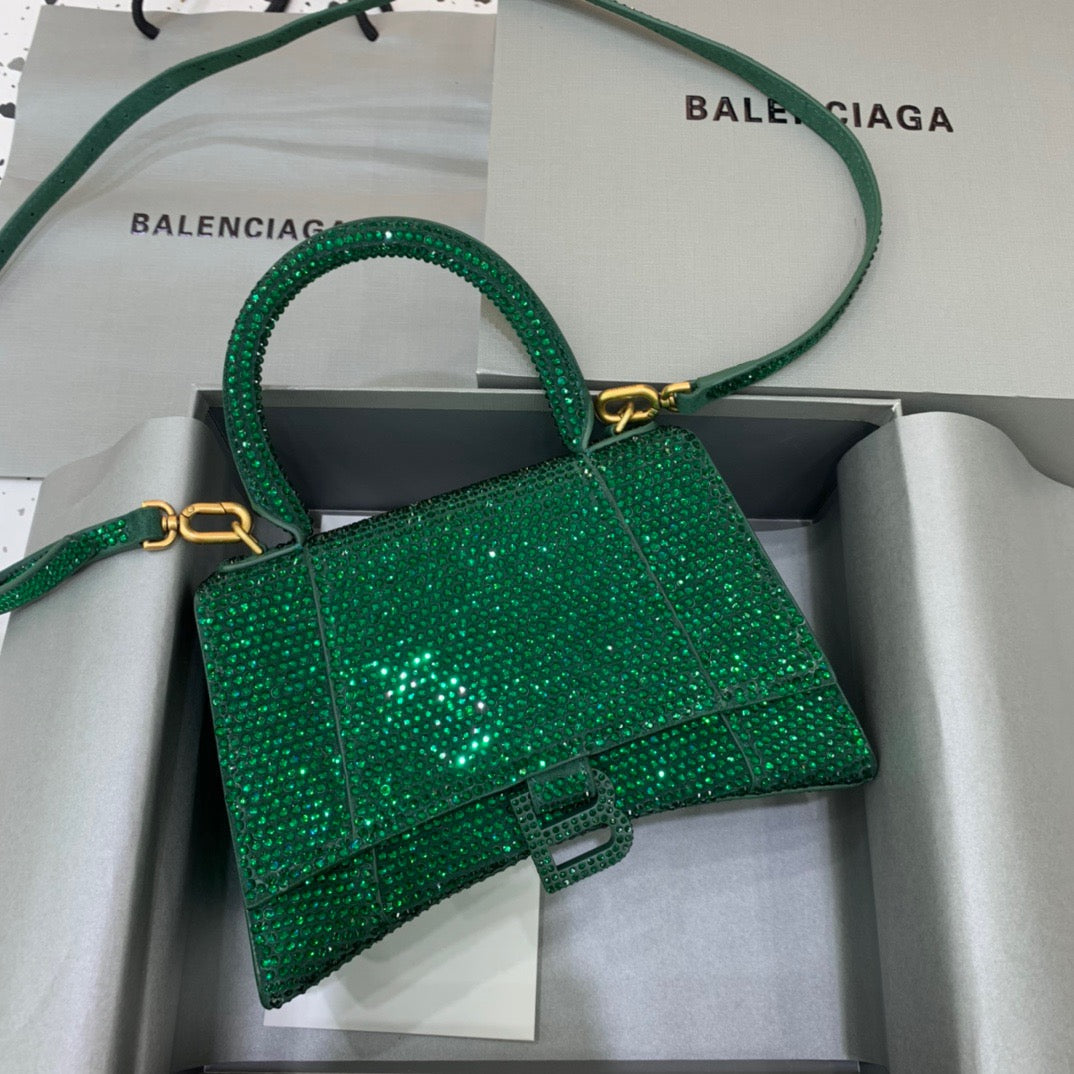 BLN-Ciaga Hourglass Small Handbag In Green, For Women,  Bags 9in/23LO
