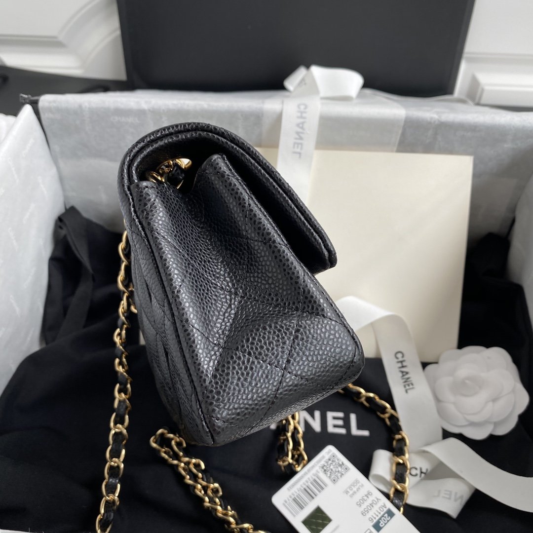 CHL - Mini Classic Handbag Black For Women 6.7in/17LO