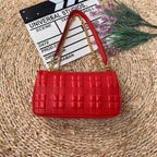 B-Berry - BB  Quilted Medium Lola Bag Monogram Red For Women, Bags 11in/28LO