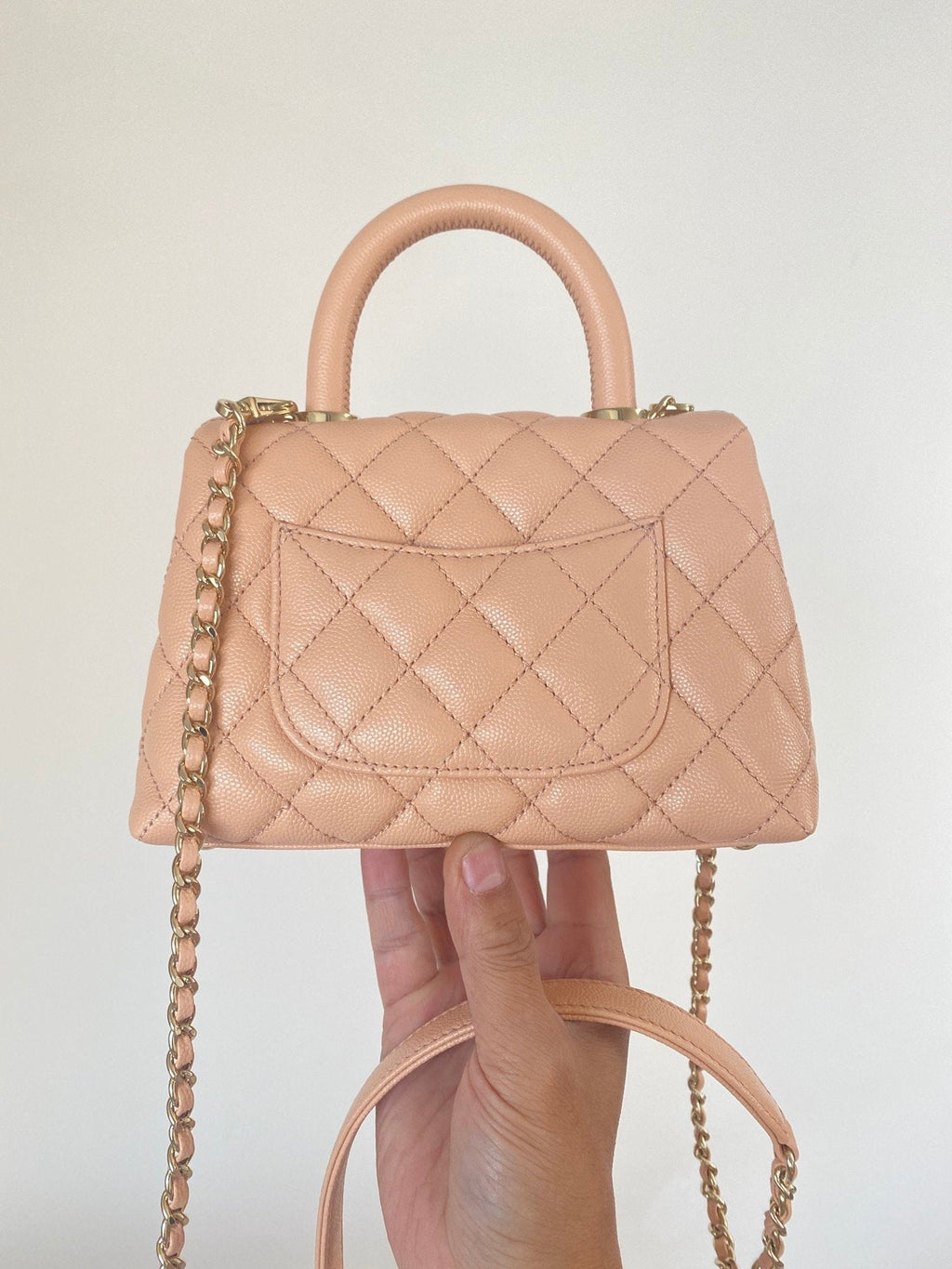 CHL - Mini Flap Bag Top Handle Light Brown For Women 7.5in/19LO