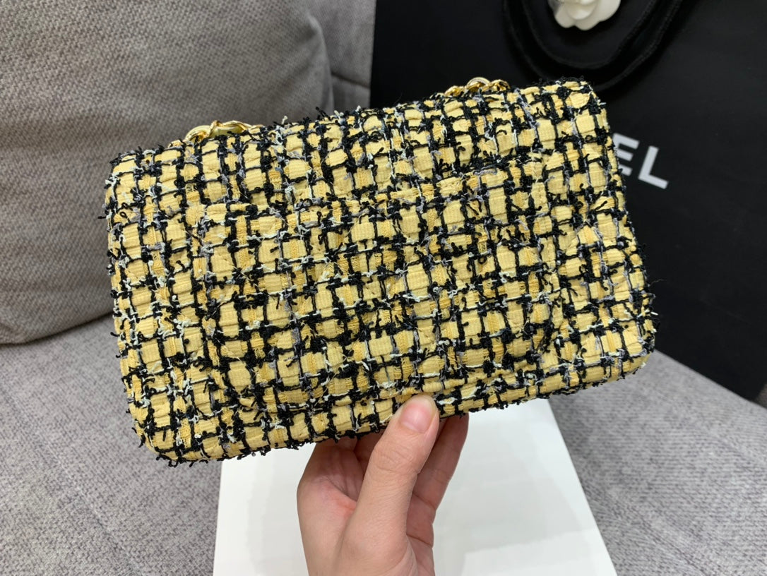 CHL - Mini Yellow Tweed Flap Bag For Women 20LO/7.5in