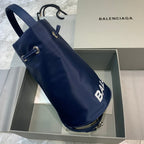 BLN-Ciaga Le Cagole Medium Bucket Bag In Dark Blue, For Women,  Bags 17.6in/45LO