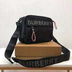B-Berry - BB  Logo Detail Nylon Crossbody Bag Black For Men, Bags 8.7in/22LO