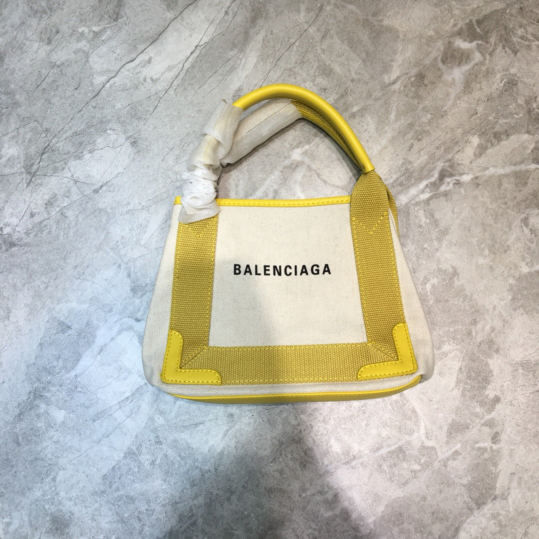 BLN-Ciaga Navy XS Tote Bag In Yellow, For Women,  Bags 12.6in/32LO