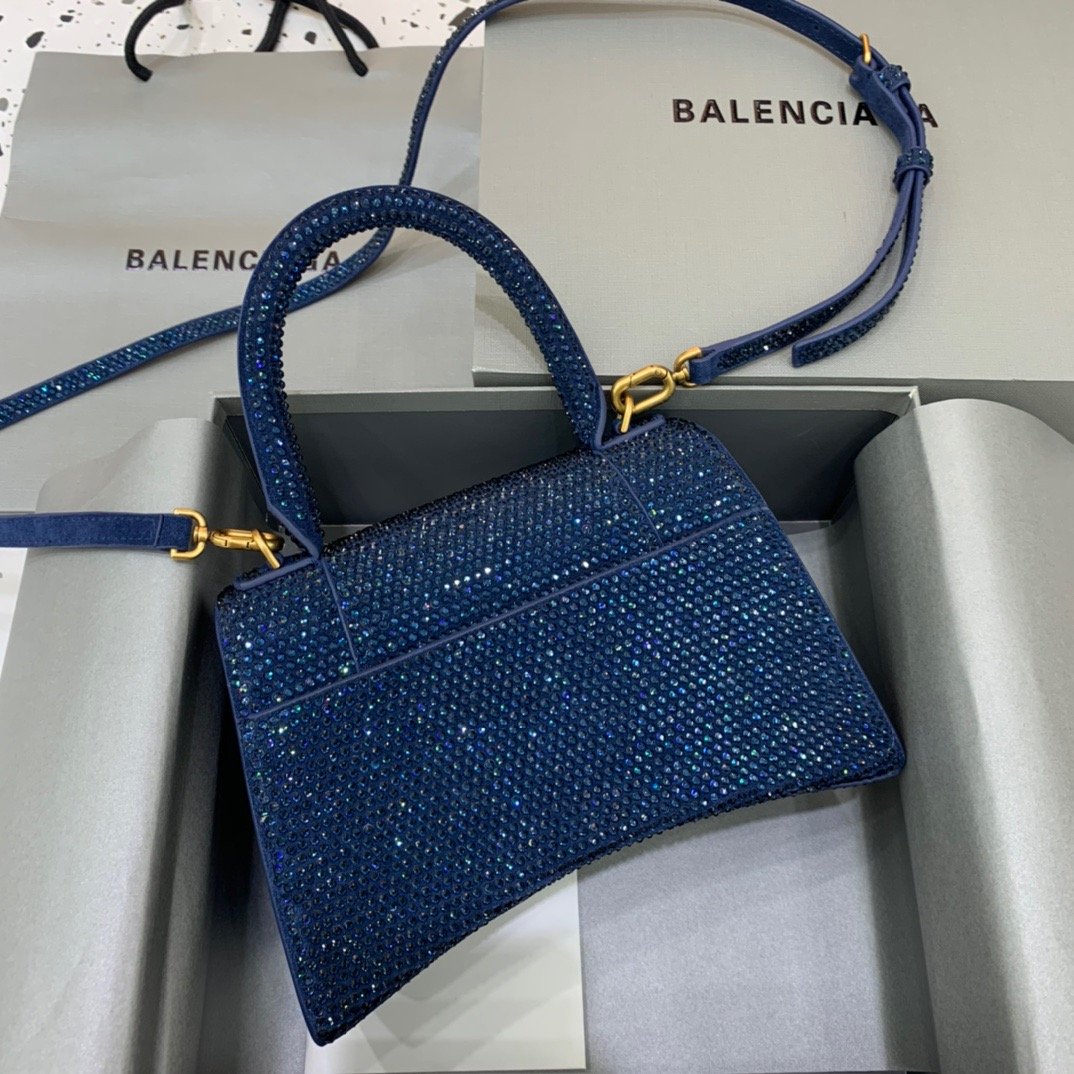 BLN-Ciaga Hourglass Small Handbag In Dark Blue, For Women,  Bags 9in/23LO