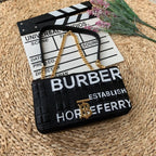 B-Berry - BB  Horseferry Print Quilted Small Lola Bag Monogram Black For Women, Bags 9in/23LO
