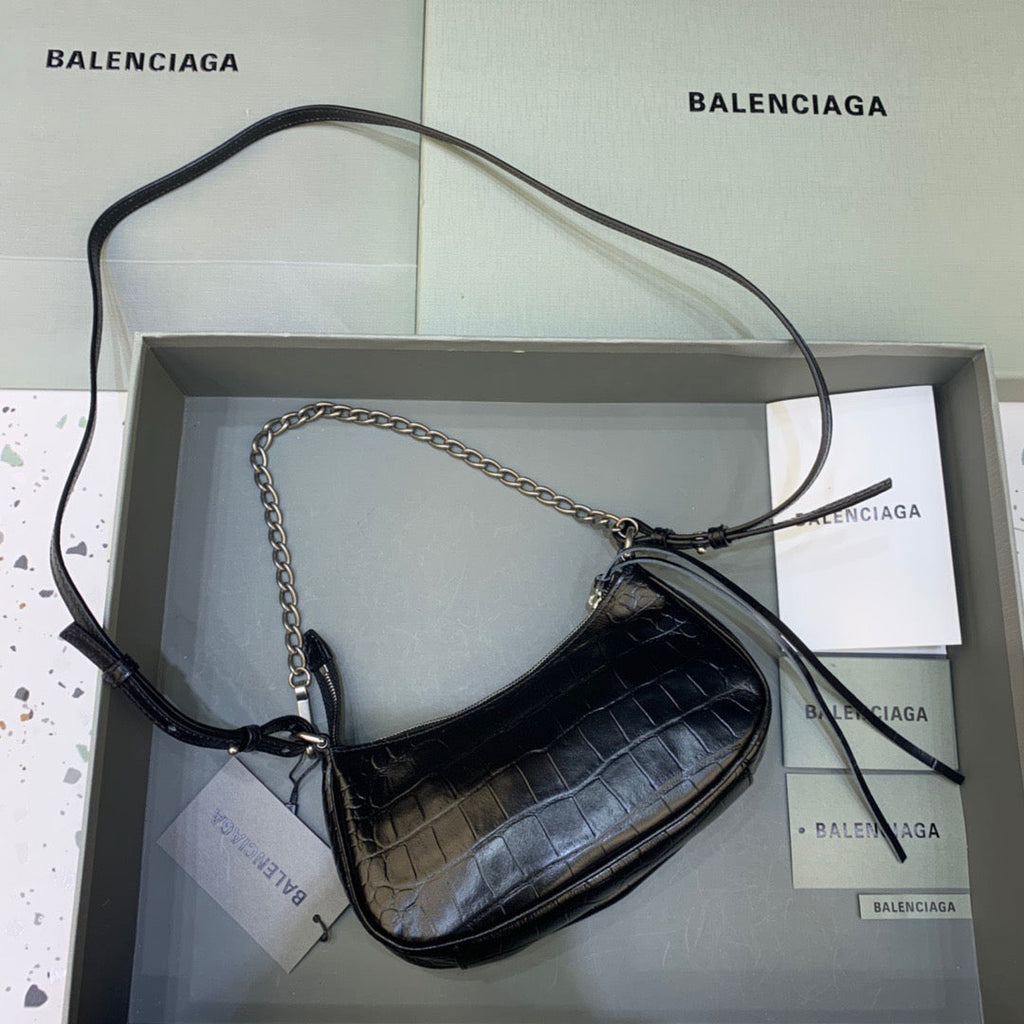 BLN-Ciaga Le Cagole Mini Bag With Chain Black, For Women,  Bags 8.2in/21LO 69581423EJY1000