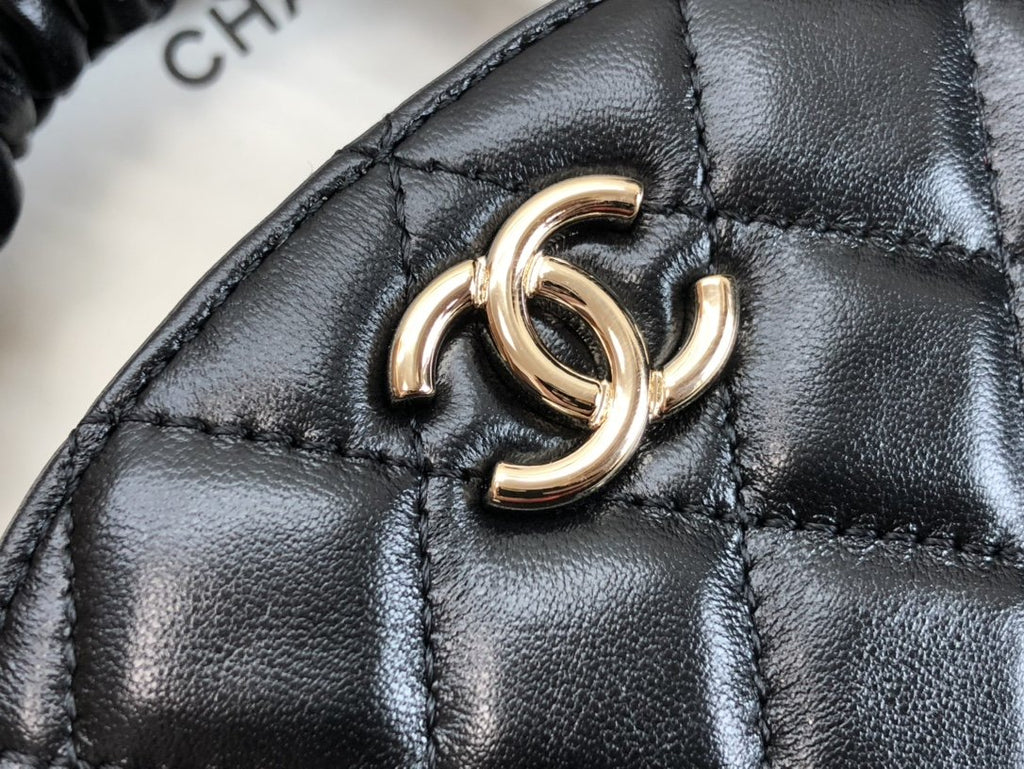 CHL - Vanity Case Shiny Gold Black Bag For Women 9.5LO/3.7in